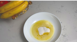 add sugar in melted butter