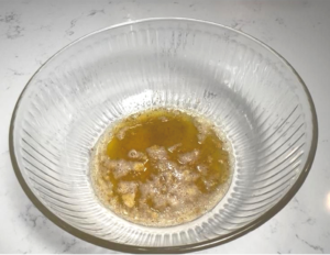 put cool brown butter in the bowl