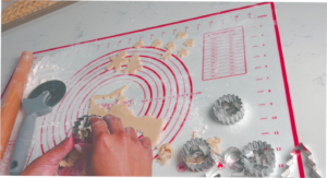 use cookie cutters to create designs