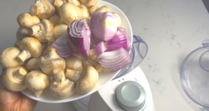 finely chopped mushrooms and onions