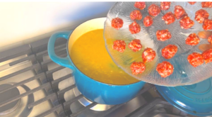 add sausage into the soup