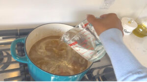 Add water and adjust consistency that you like