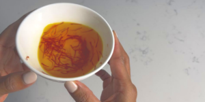 Rose water and saffron