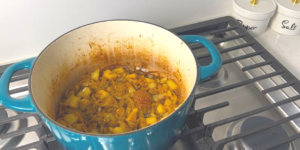 put potatoes into the onions