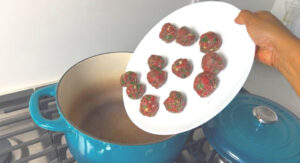 start cooking the meatballs