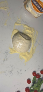 dust the dough with semolina flour