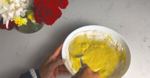 Mix the batter seasoning into the bowl