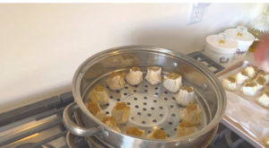 put the dumplings in the pot and leave gap between them