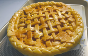The pie is ready to bake
