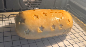 Bake the turkey on a wire rack until the inside temperature reach 165F