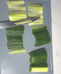 cut into very fine pieces