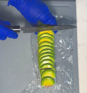 plastic wrap over the delicate roll, make it easy to cut