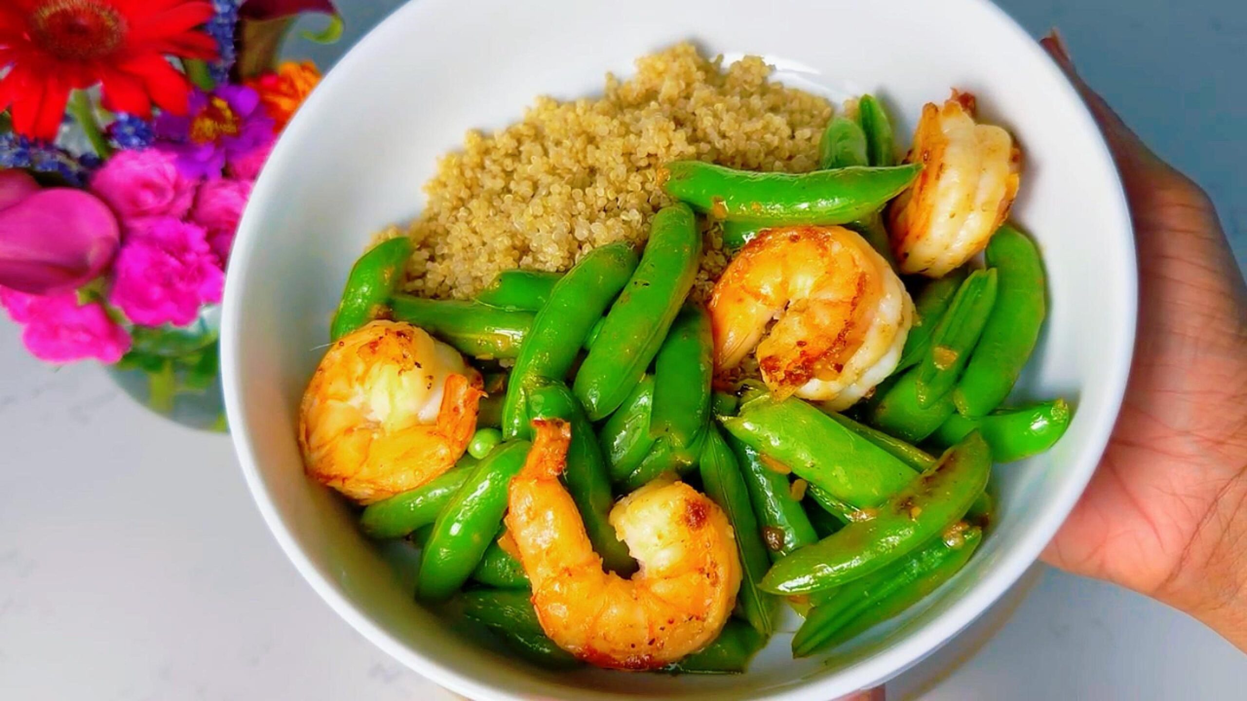 Snap Peas with Shrimps Stir-Fry