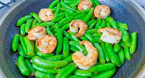 Snap peas with Shrimp Stir-Fry