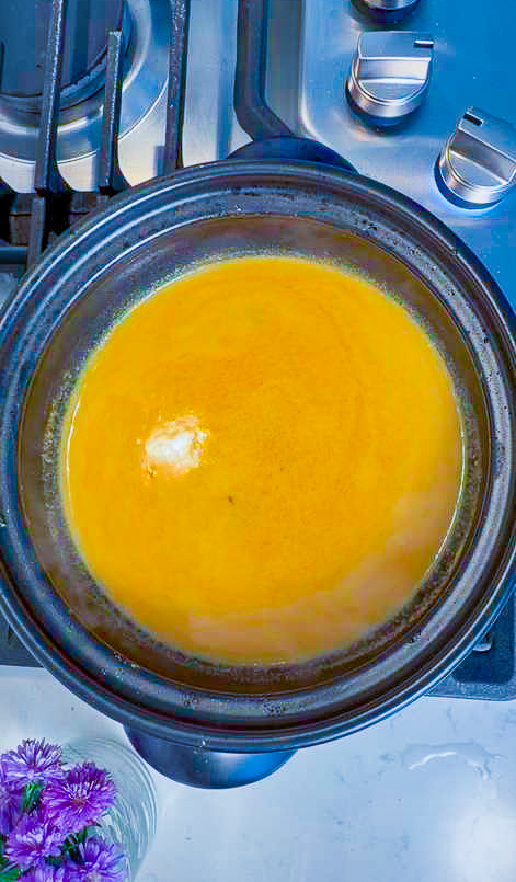 the broth is ready, nice and creamy